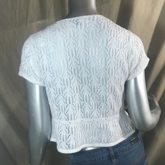 a.n.a. A New Approach Women's Small Vintage USA Knit Cardigan Crop Open Front To - Picture 5 of 15